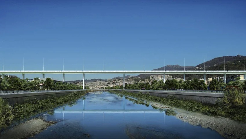 Rendering del nuovo viadotto a Genova