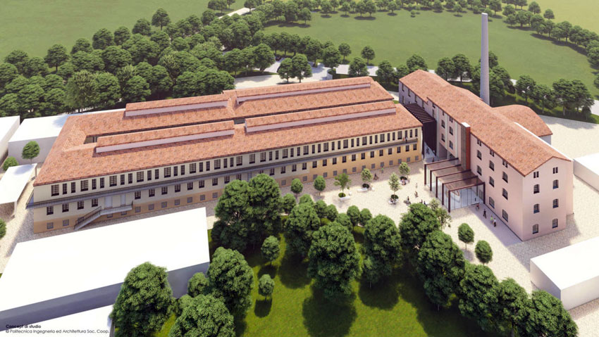 Rendering dall'alto del progetto di Politecnica