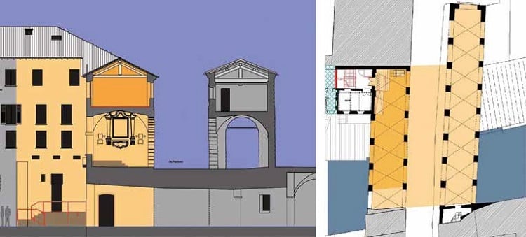 bim architettura pianta e sezione pescherie mantova