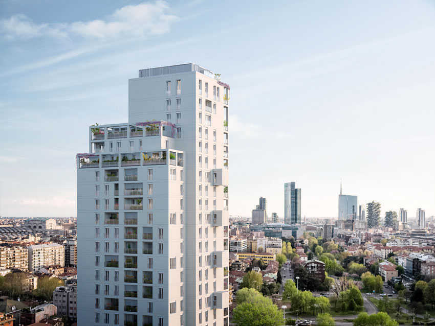 Rendering della Torre Milano