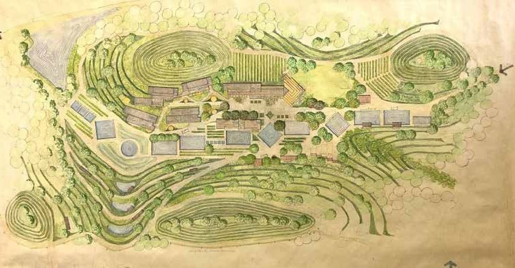 Il masterplan del center for Regenerative Studies, ideato da John T. Lyle negli anni '90