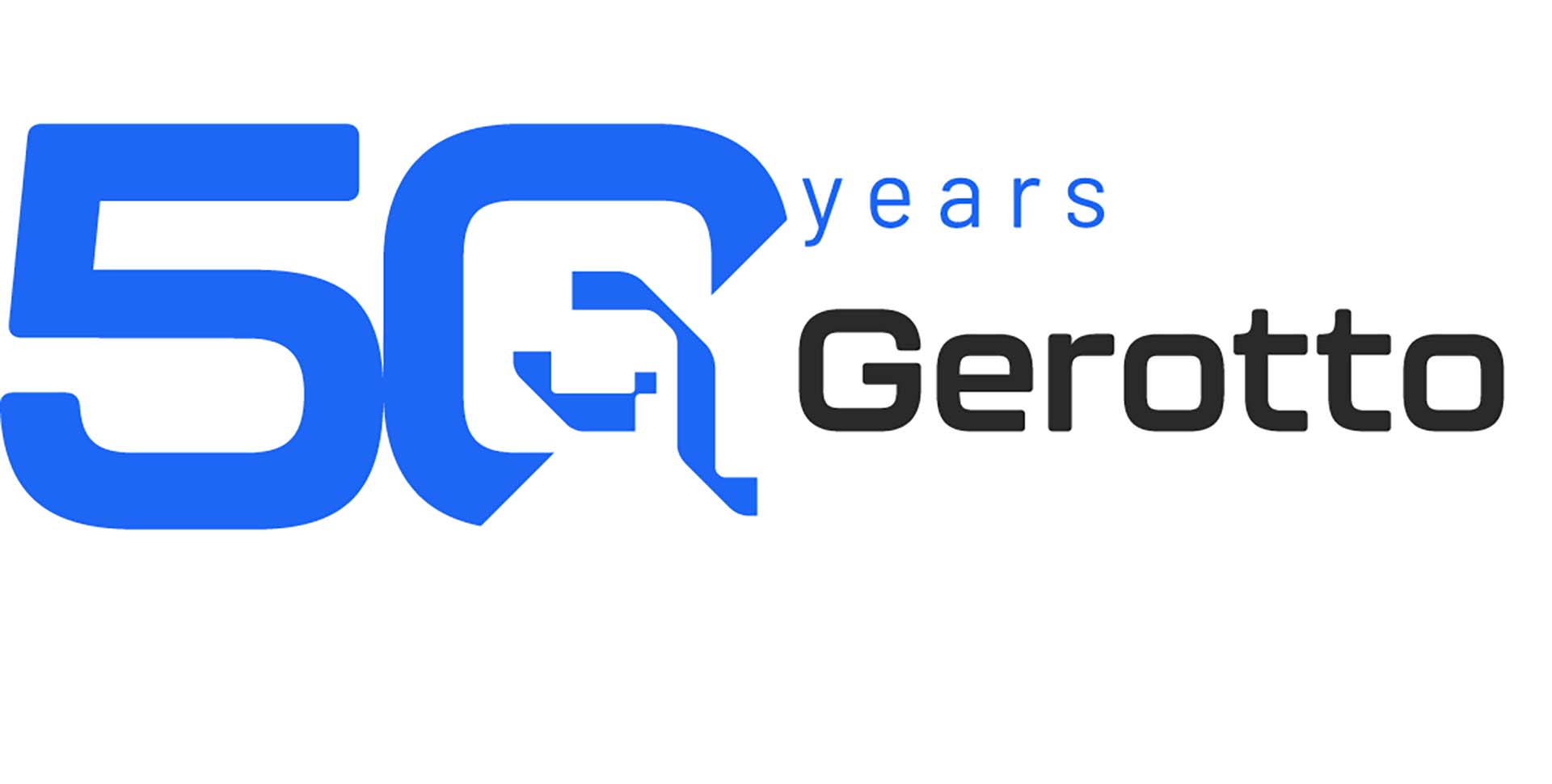 Il logo con cui Gerotto celebra il 50° anniversario; il numero 50 affianca il logfo tradizionale