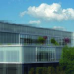 L'esterno del nuovo e-building progettato da MCA per Ferrari