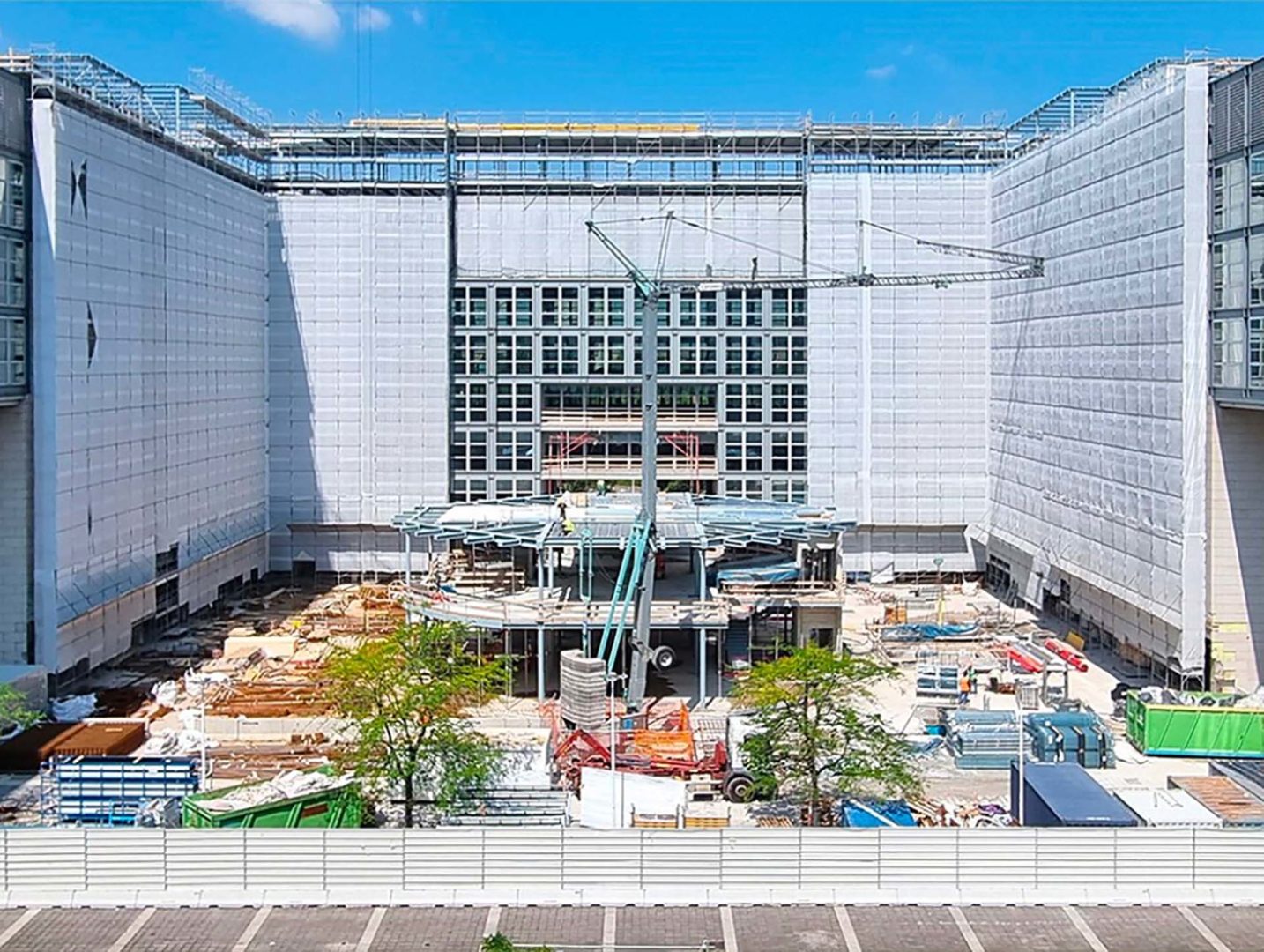Cantiere del Pavilion dell'Università Milano Bicocca
