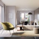Render di un living