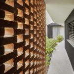 villa realizzata a Pandino in provincia di Cremona particolare di un muro a mattoni