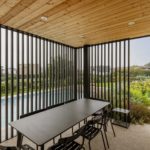 villa realizzata a Pandino in provincia di Cremona particolare del patio