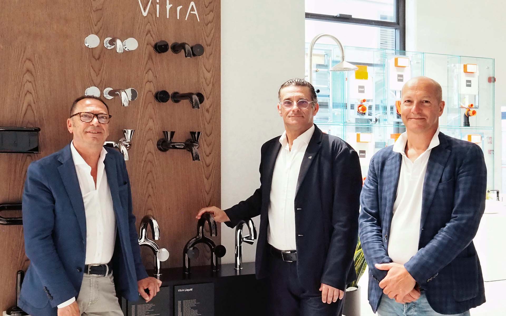 I nuovi ingressi in Vitra, da sinistra Damiano Boccaforno, Andrea Manferdini e Fabio Ciucci