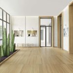 la hall è inondata dalla luce naturale