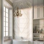 il bagno è estremamente elegante e funzionale