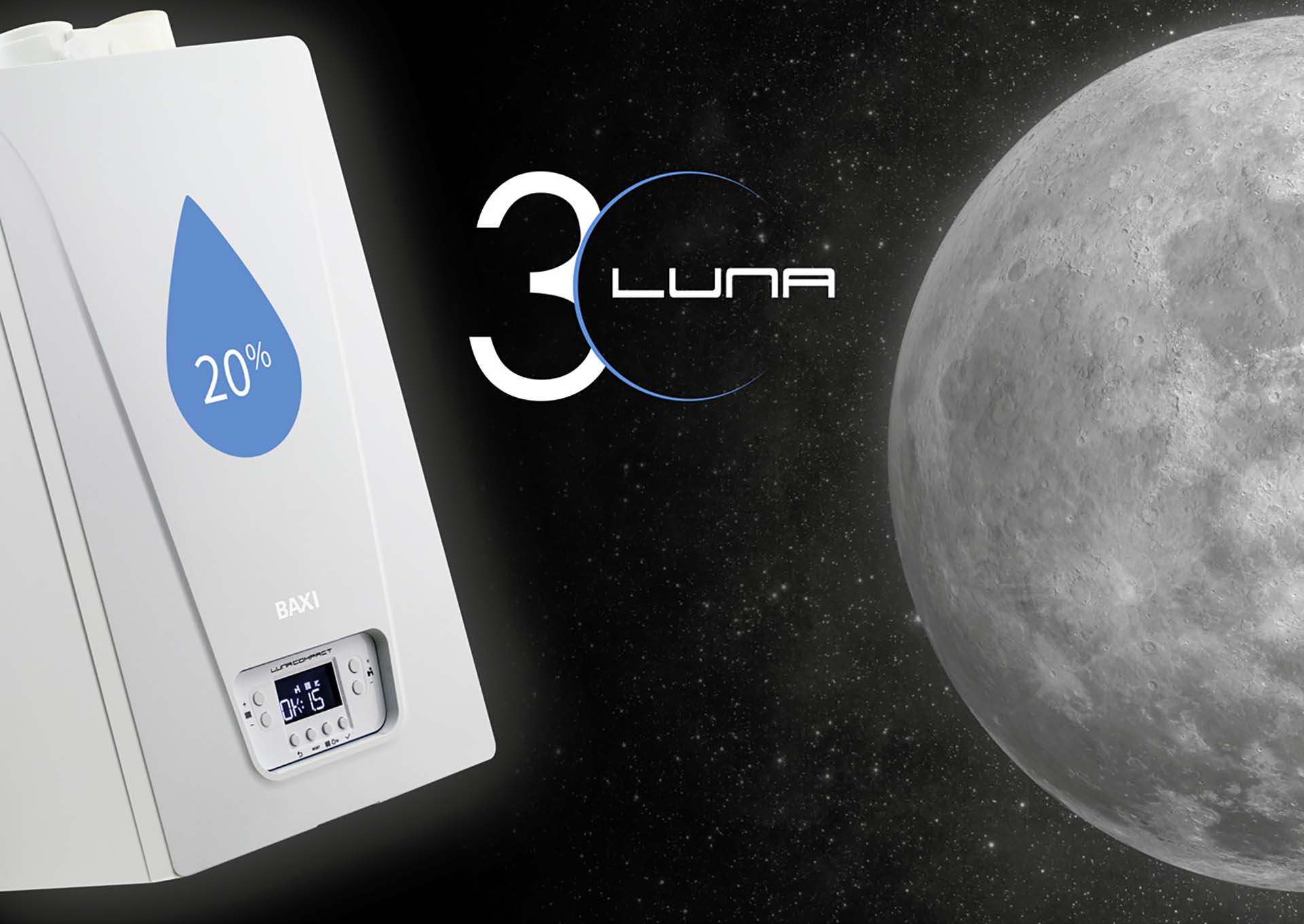 Baxi logo celebrativo dei 30 anni di Luna