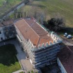 veduta aerea del tetto a lavori di recupero ultimati