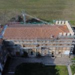 veduta aerea del tetto a lavori di recupero ultimati