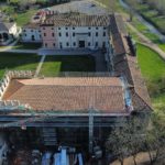 veduta aerea del tetto a lavori di recupero ultimati