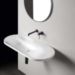 Colavene axa delano lavabo in ceramica sospeso finitura bianco lucido