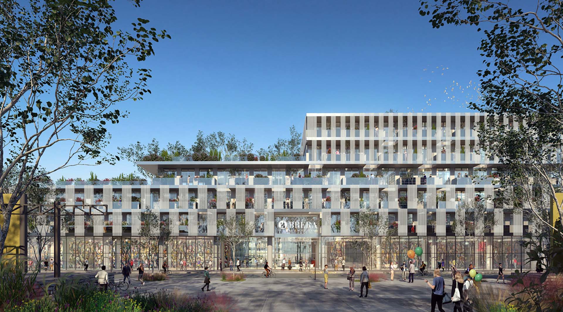 Render dell'esterno della residenza universitaria