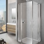 Cabine doccia ambientate con porte scorrevoli o a battente provex