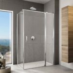 Cabine doccia ambientate con porte scorrevoli o a battente provex