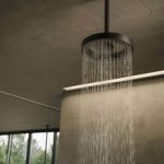 soffione doccia a soffitto dimensione o 290 mm e getto a pioggia finitura grafite spazzolato