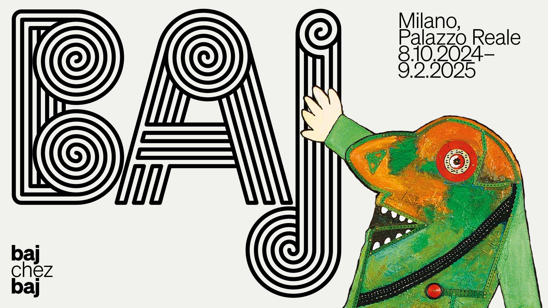 Logo della Mostra Baj a Palazzo Reale a Milano