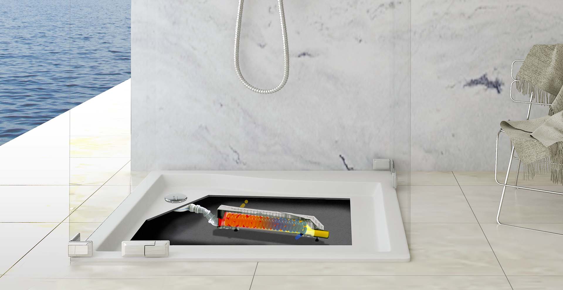 Aliaxis Zypho render del posizionamento di un recuperatore