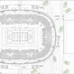 Vittorio Grassi Architects dettagli di progetto dell'area sportiva e delle gradinate