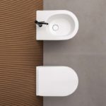 Spazio Colavene & Axa wc e bidet sospesi +Trentanove bianco matt dall'alto