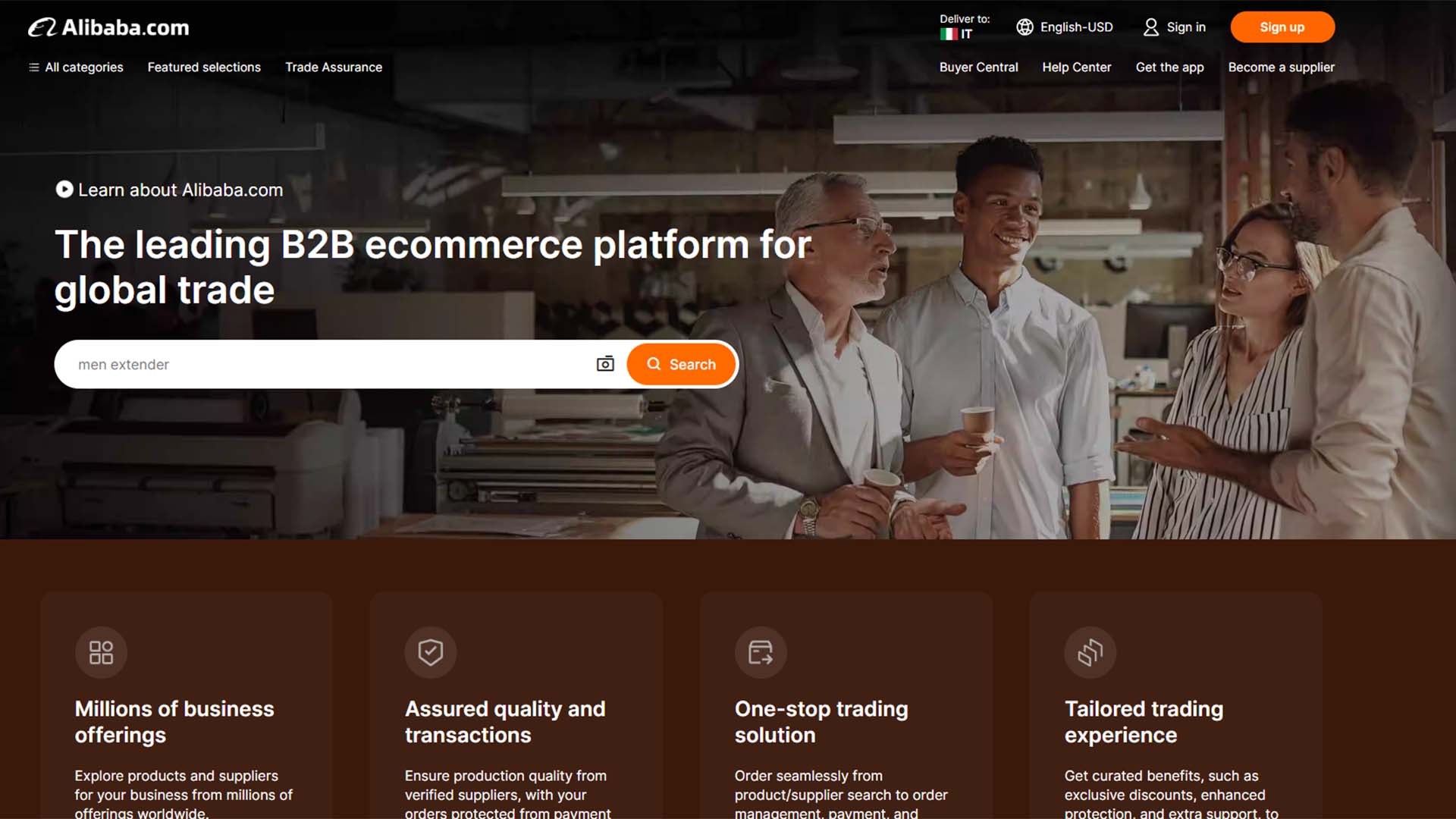 Alibaba homepage
