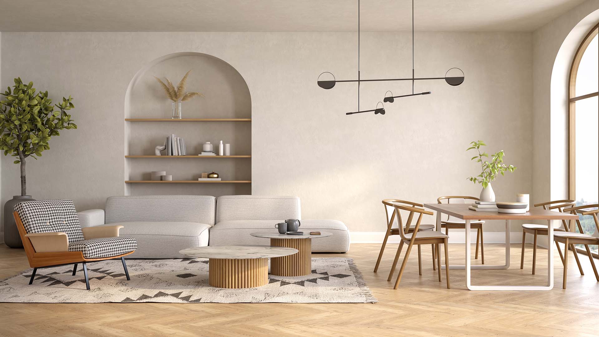 Ard Raccanello modern living room con finitura Unique