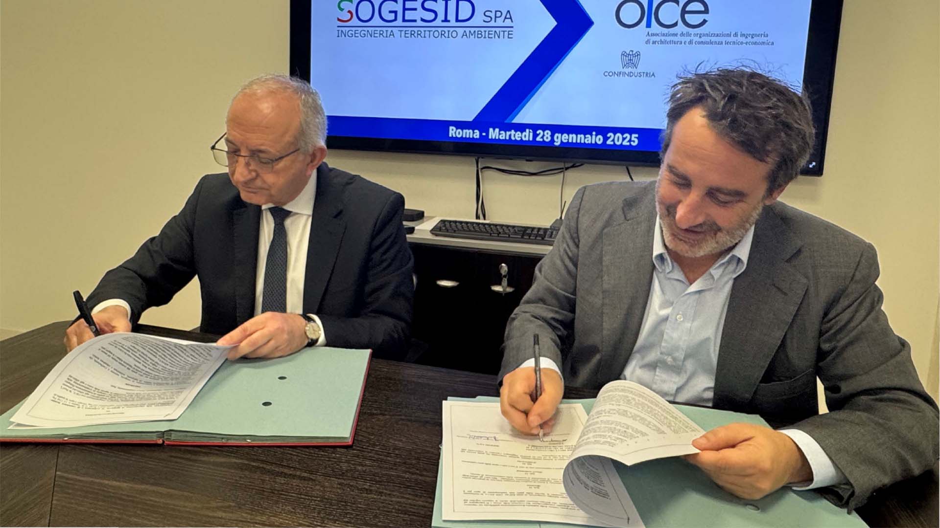 Oice e Sogesid firma dell'accordo per progetti di sviluppo sostenibile