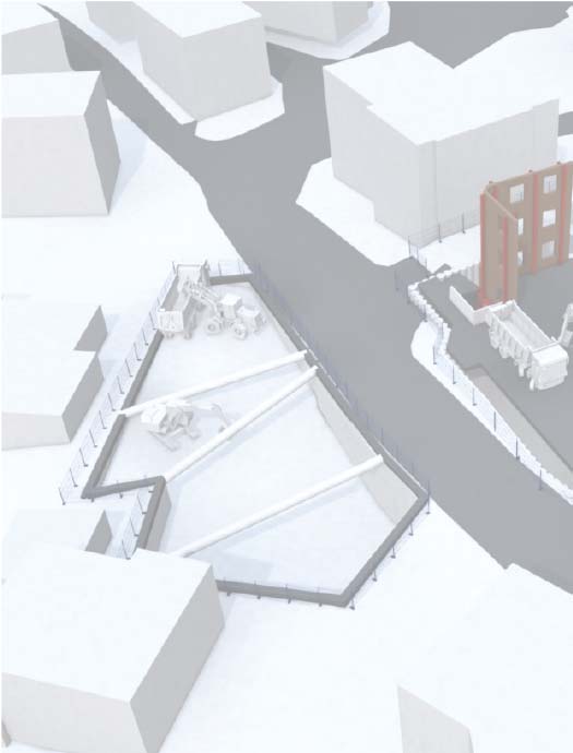 Perimetrazione scavo a cielo aperto con collocazione di puntelli in acciaio e pozzo per lo scavo della galleria cciaio e pozzo per lo scavo della galleria