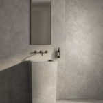 Casalgrande Padana Lithos ambientato nero e bianco 120x278 e 120x120