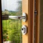 Navello dettaglio di portafinestra in legno della linea omero casa del quattrocento a cuneo