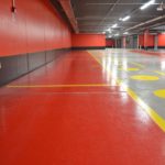Triflex parcheggio di via Borgogna a Milano piano rosso
