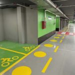 Triflex parcheggio di via Borgogna a Milano piano verde