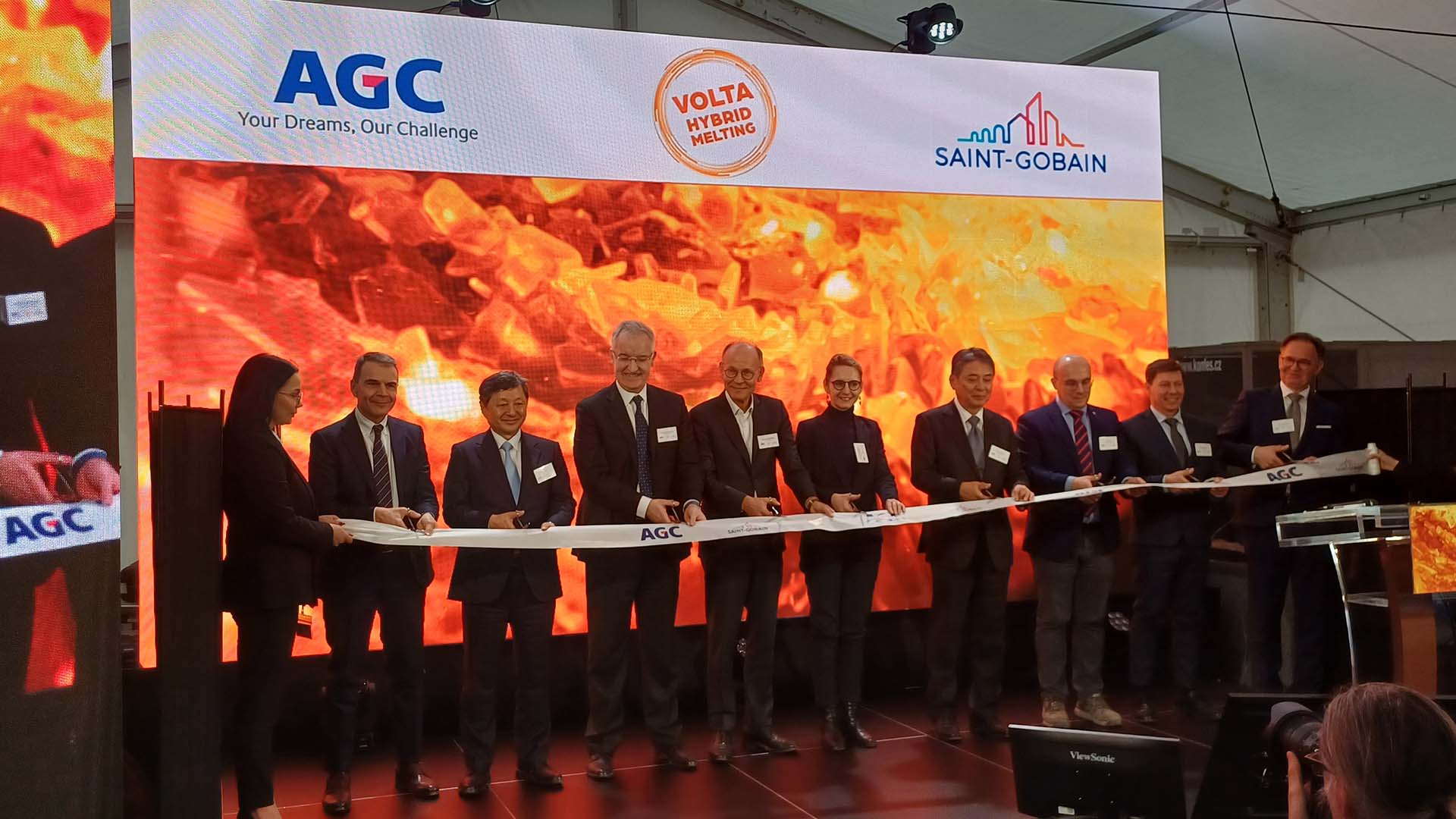 Agc inaugurazione stabilimento Volta