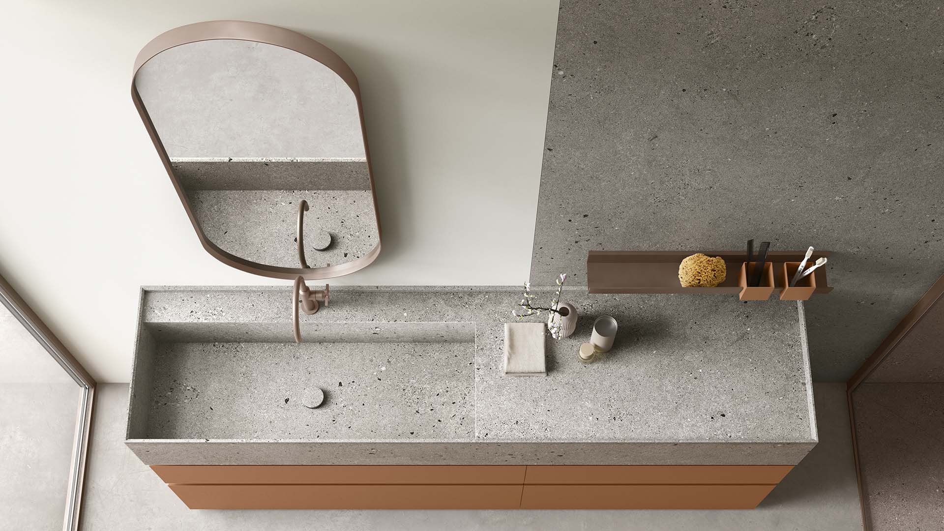 Arcom collezione Soul lavabo singolo con spazio di appoggio