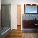 Dierre |scorrevole New Space per il bagno inserito nella parete in muratura