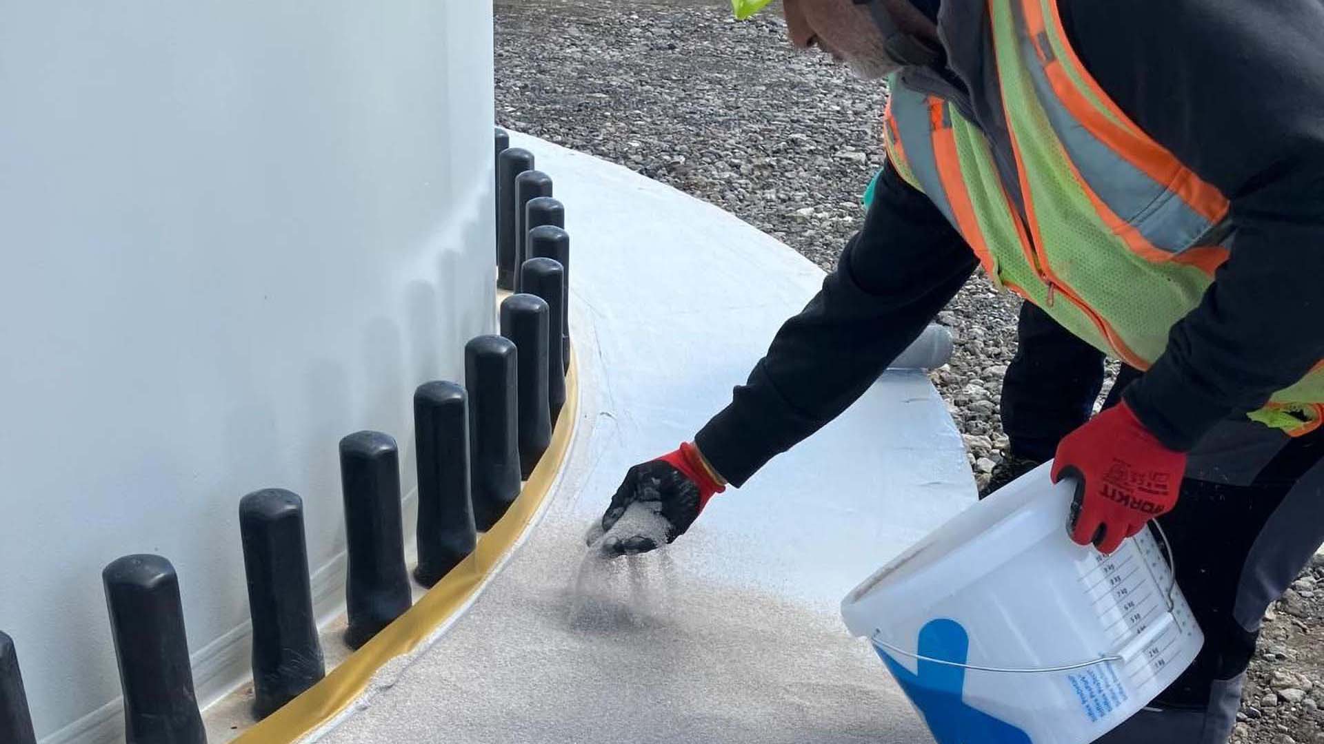 Triflex Towersafe impianto eolico basilicata durante i lavori