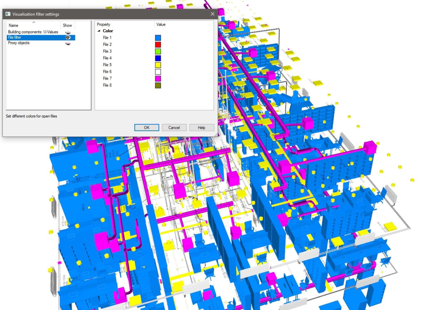 Con visualizzatori Ifc di alta qualità come DdScad Viewer, gli oggetti possono essere evidenziati o nascosti utilizzando filtri di visualizzazione