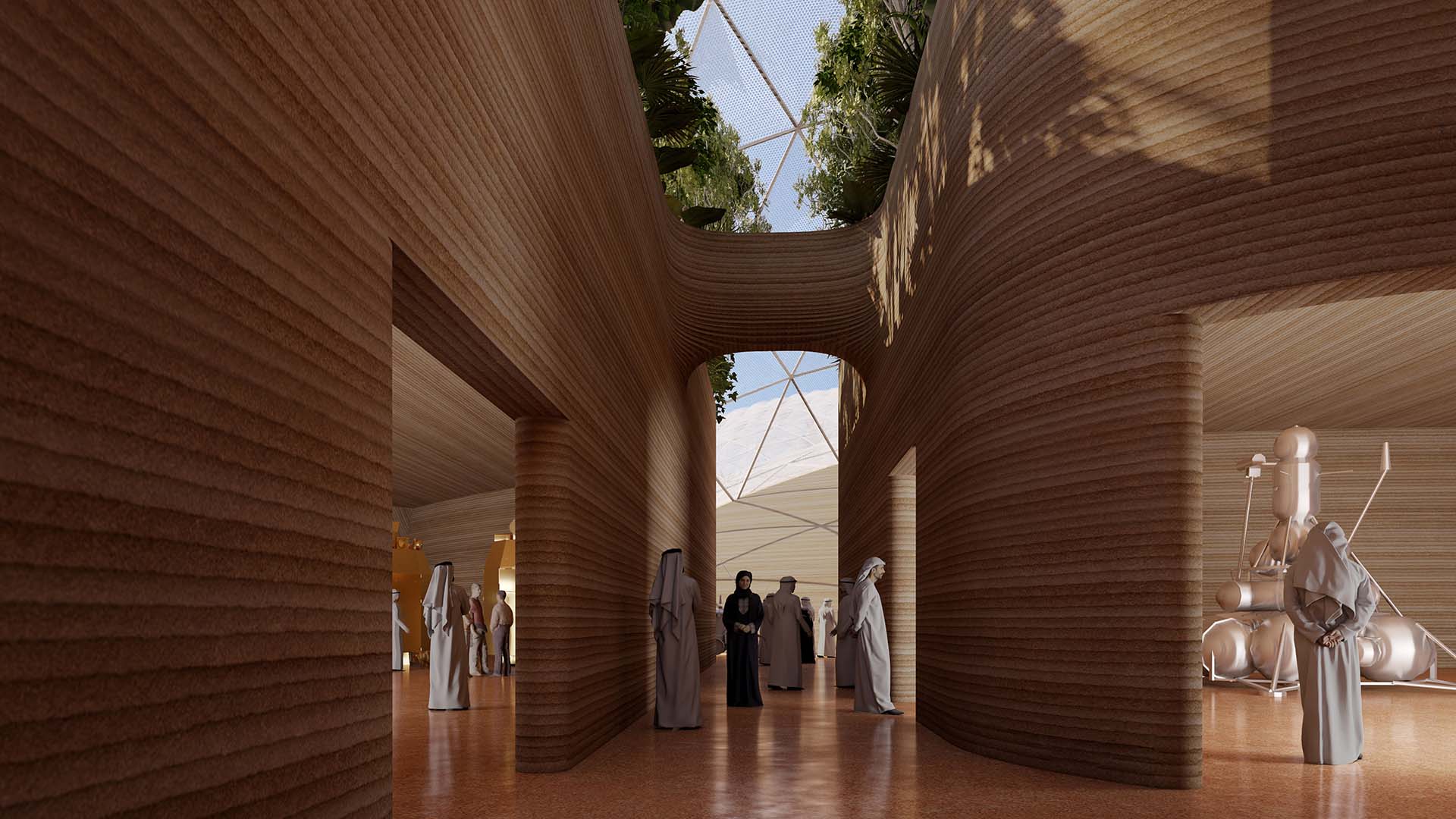 Le persone potranno camminare per le strade stampate in 3d della città marziana e sperimentare come vivere su Marte sarà molto diverso dall'idea preconcetta della vita in un piccolo spazio confinato