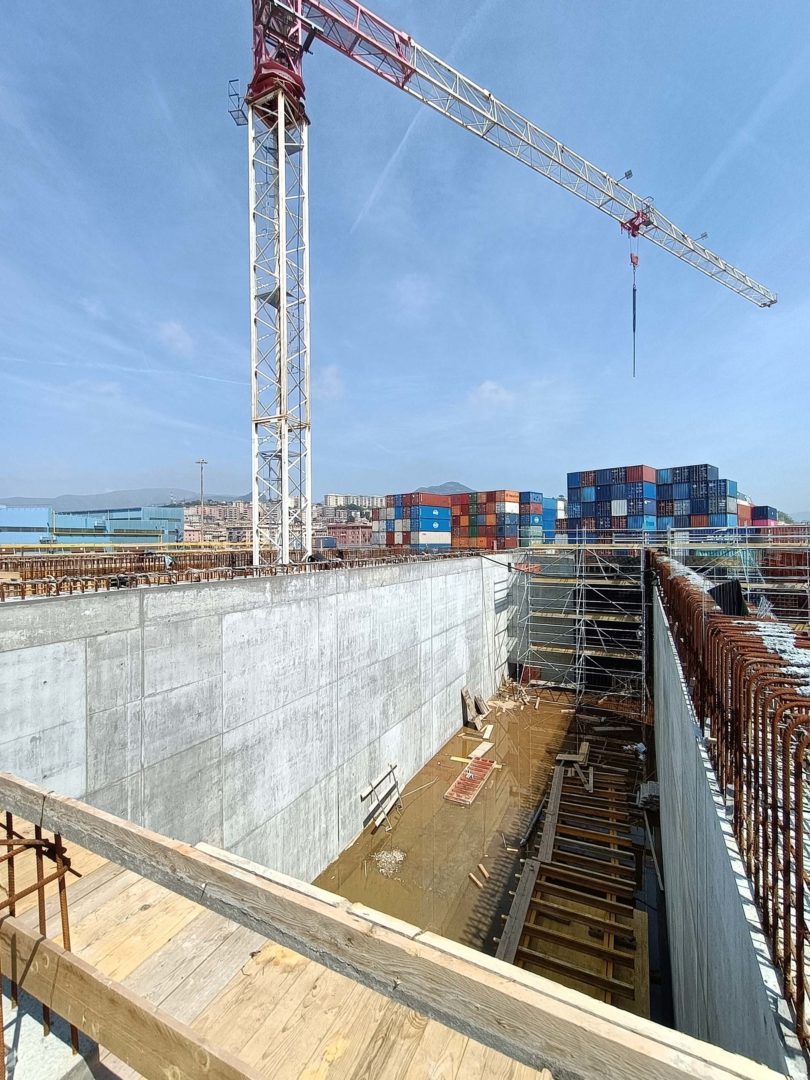 Panoramica dall'alto del cantiere