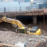 Realizzazione dei pilastri sacrificali, posizionati nella parte eccedente a quella strettamente necessaria al palo di fondazione
