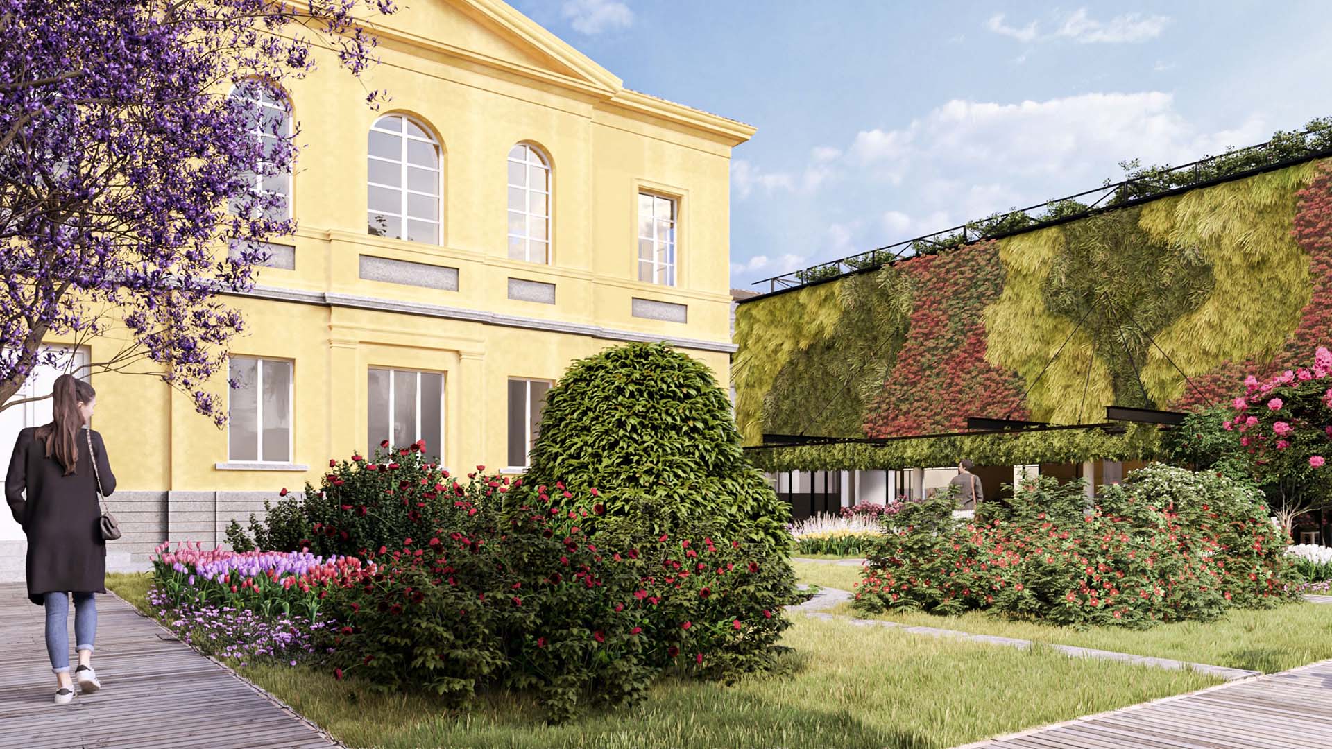 Mazzei Architects orto botanico Parma render esecutivi