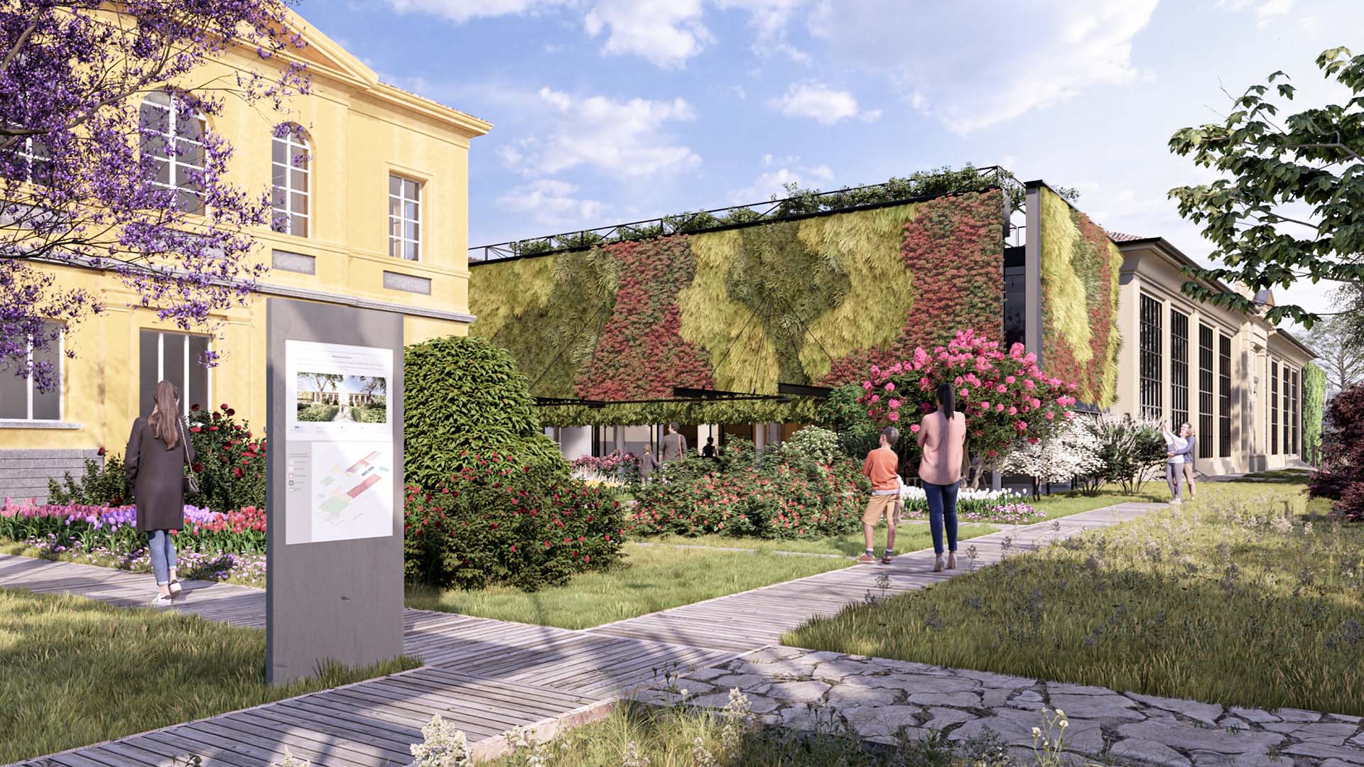 Mazzei Architects orto botanico Parma render esecutivi