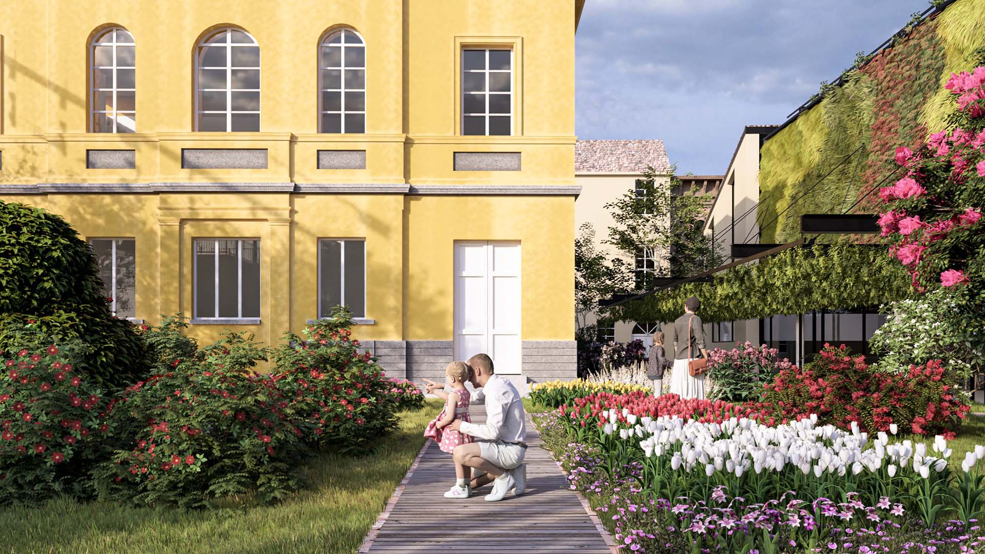 Mazzei Architects orto botanico Parma render esecutivi