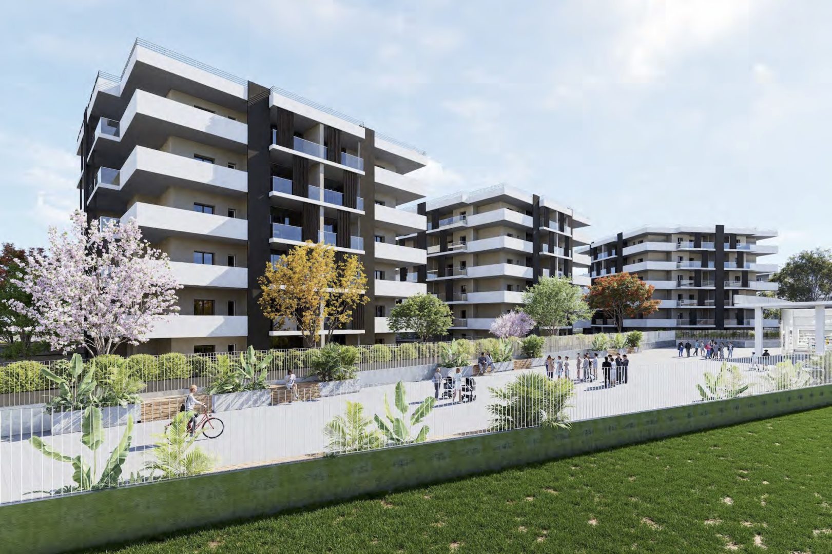 Il nuovo complesso residenziale e commerciale, situato in via Angela Sorgato, si articola su due lotti: uno di nuova edificazione e uno rigenerato tramite demolizione e ricostruzione di un manufatto preesistente.