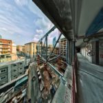 Ancoraggio della carpenteria metallica del Bridge building alla struttura in cemento armato del Bordoni Building