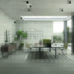 Caesar pavimento e rivestimento Civic in negativo e positivo per uno spazio di coworking