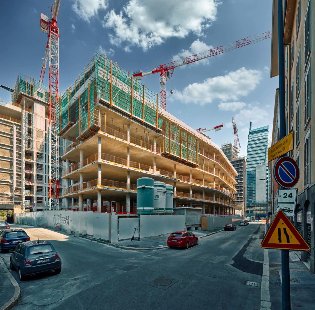 Struttura a telaio in cemento armato del Bordoni Building terminata